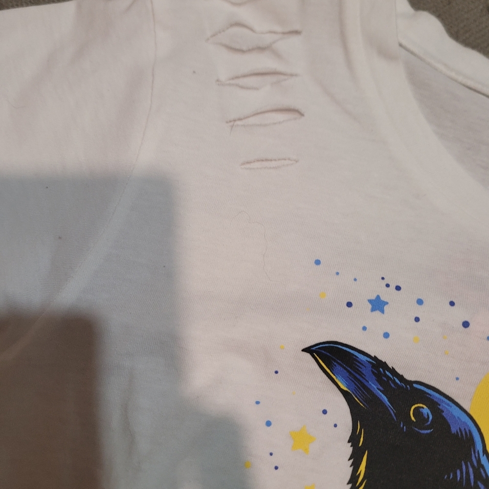 NEW Beautiful Disaster Raven Slashed Tee - Picture 5 of 5